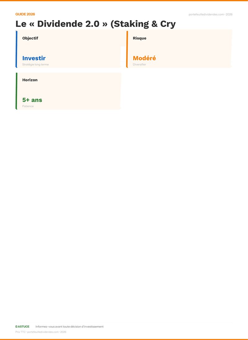 Guide - Le « Dividende 2.0 » (Staking 