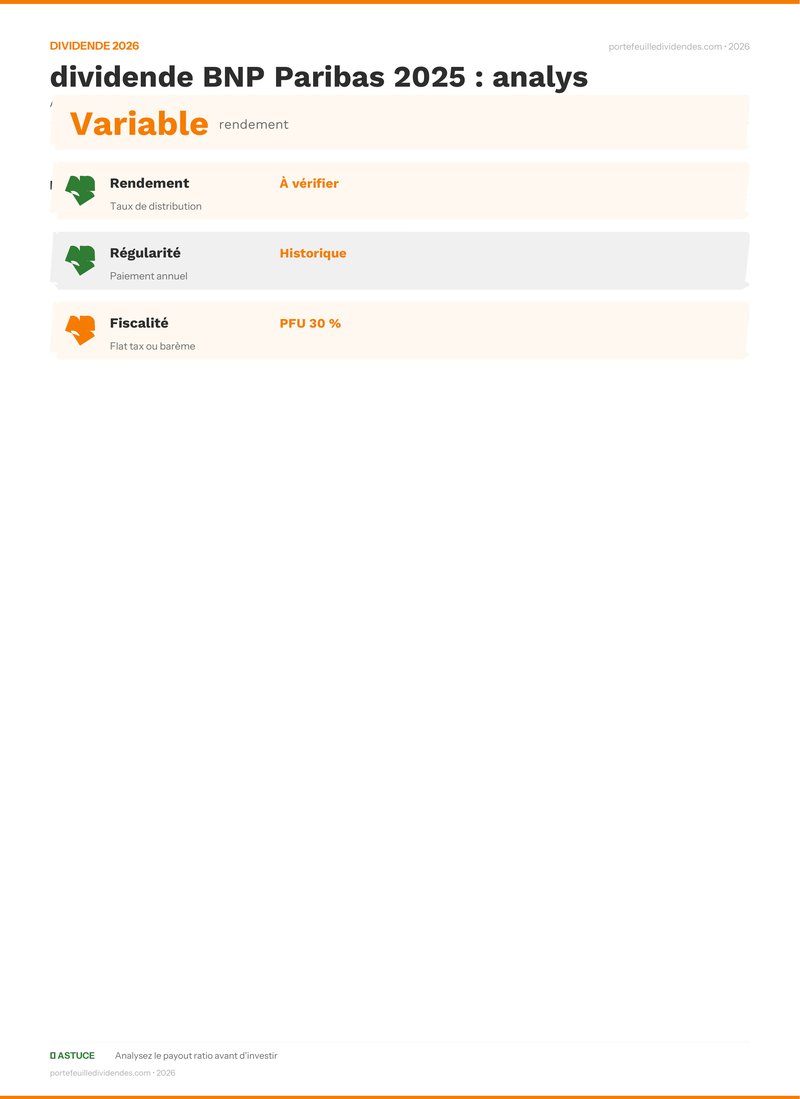 Analyse dividende - dividende BNP Paribas 2025 : a