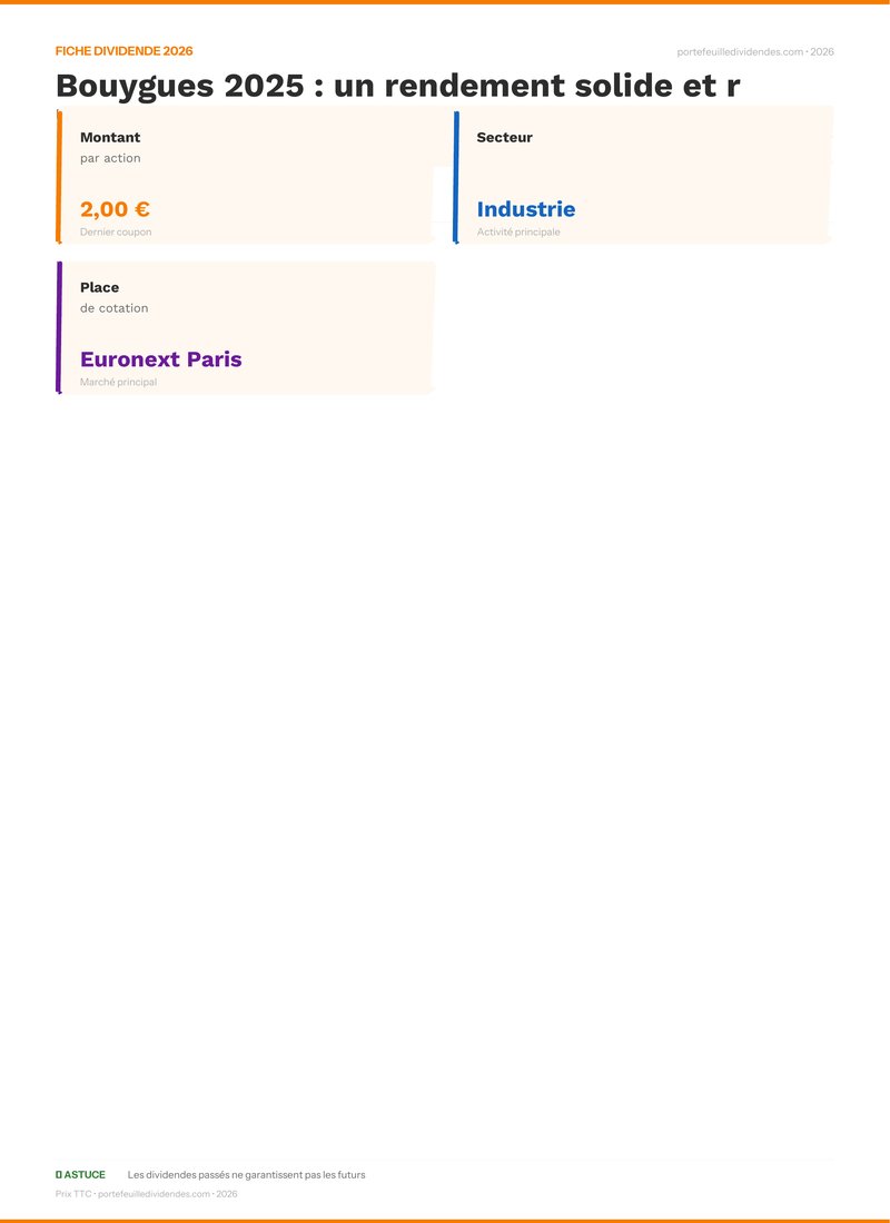 Fiche dividende - Dividende Bouygues 2025 : un r