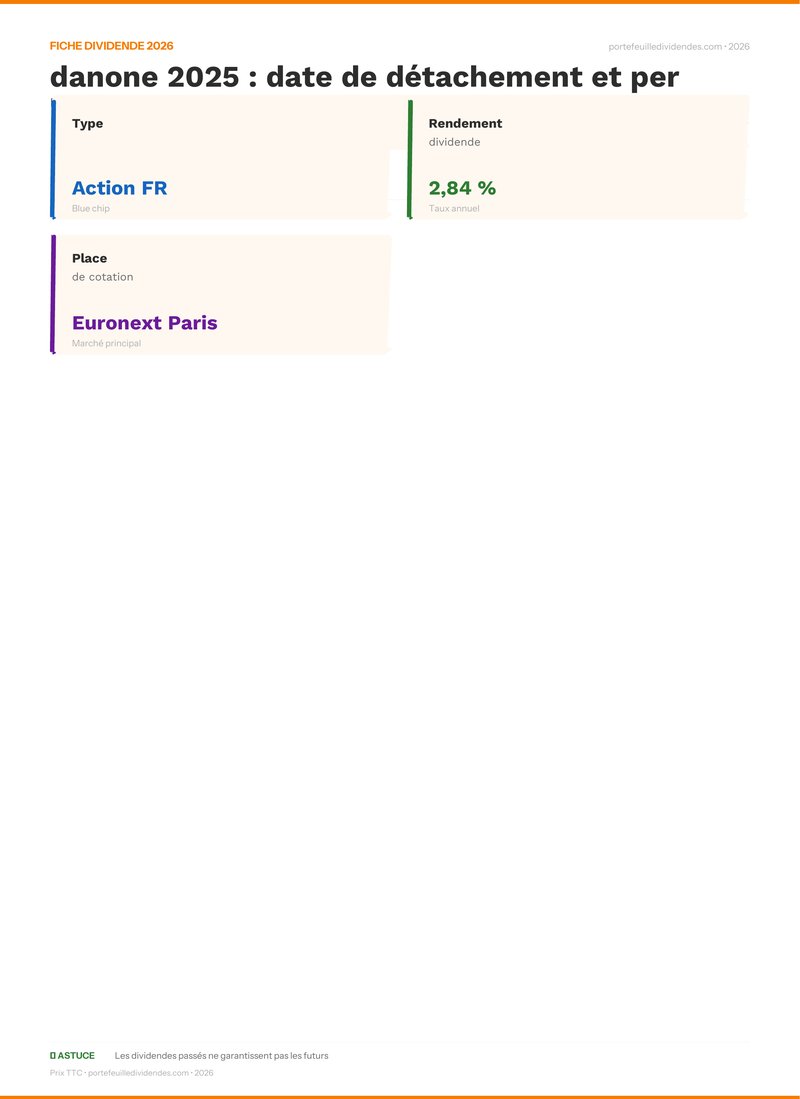 Fiche dividende - dividende danone 2025 : date d