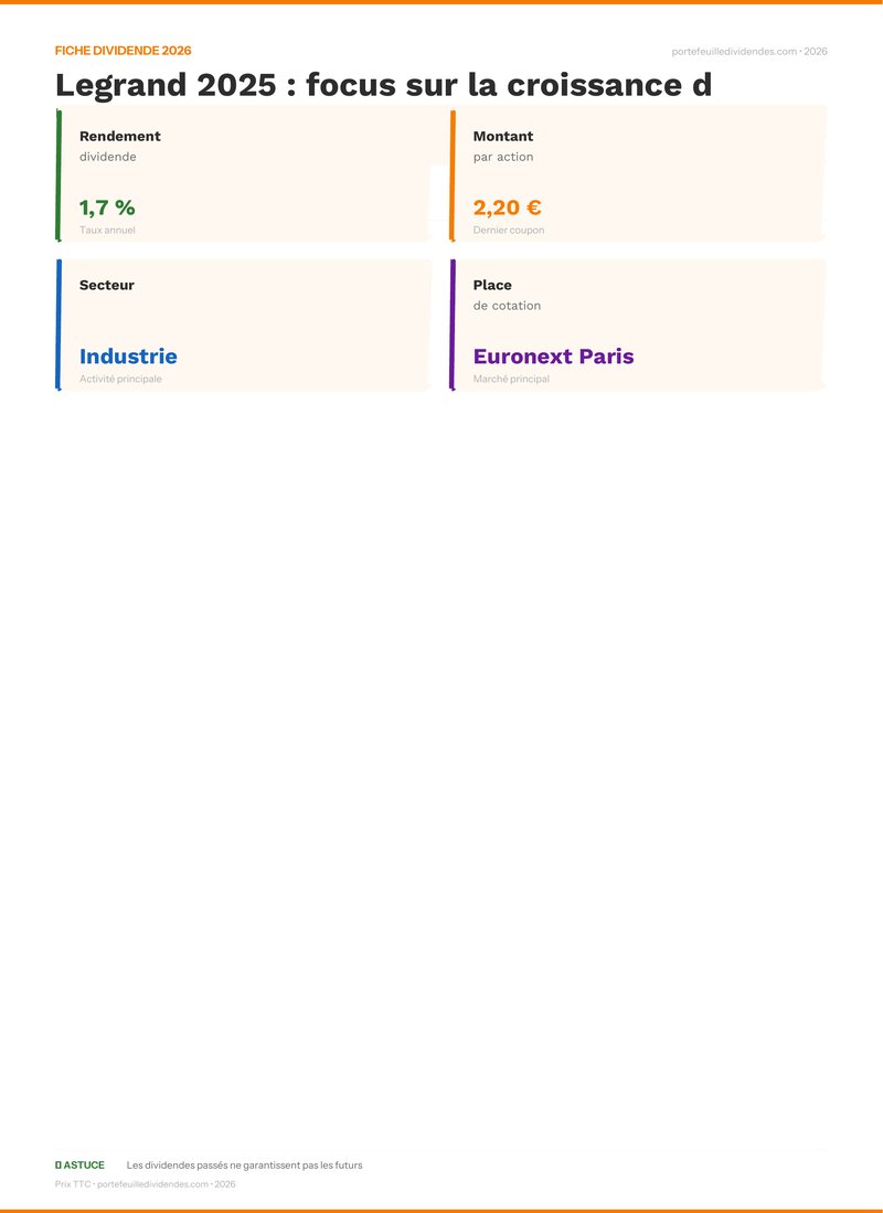 Fiche dividende - Dividende Legrand 2025 : focus