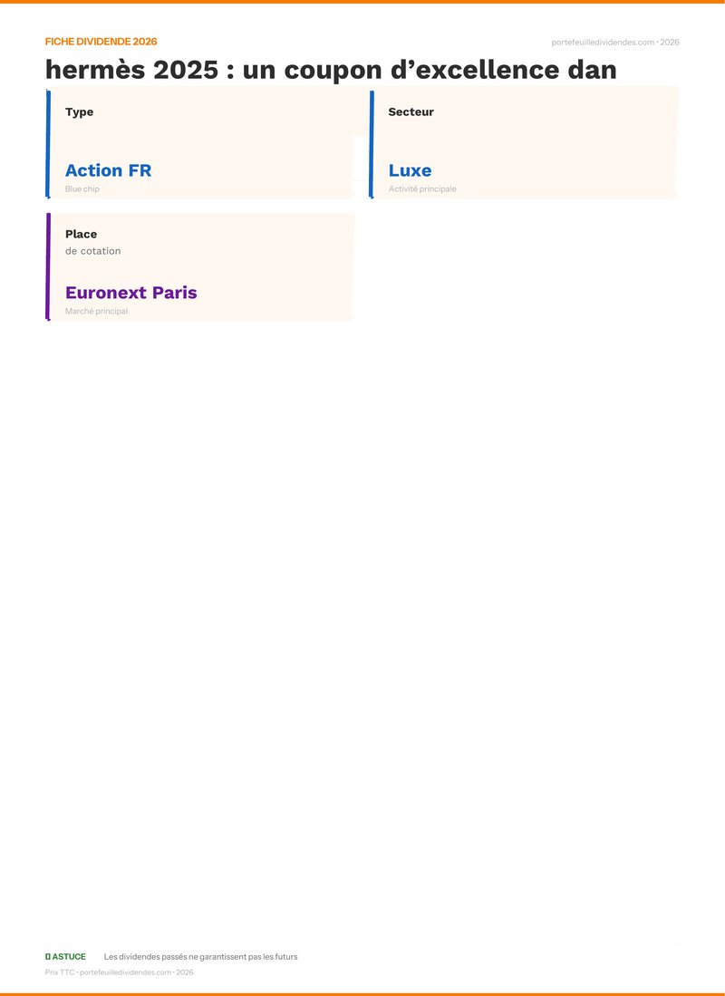 Fiche dividende - Dividende hermès 2025 : un cou
