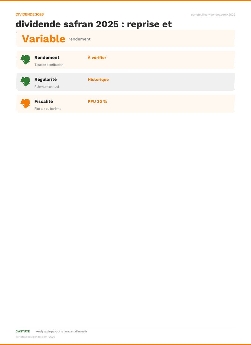 Analyse dividende - dividende safran 2025 : repris