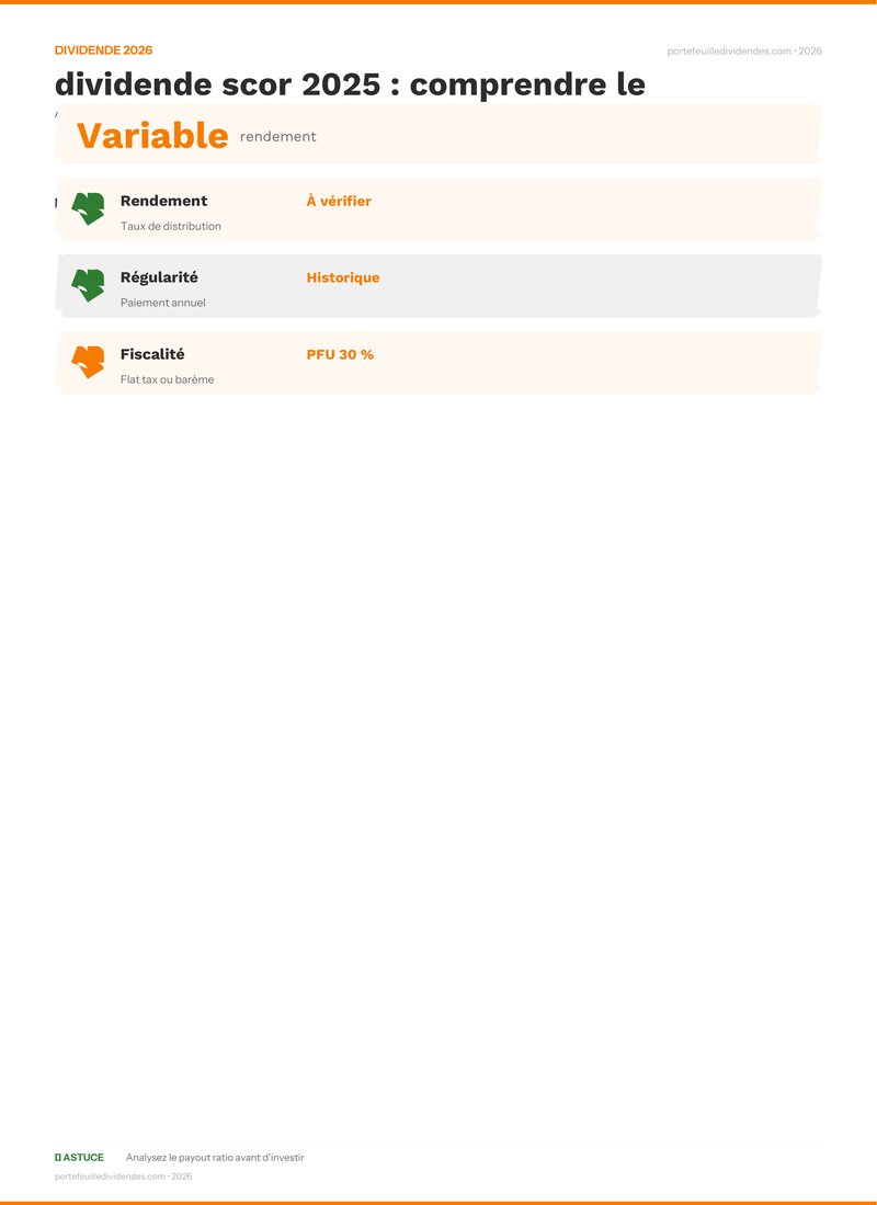 Analyse dividende - dividende scor 2025 : comprend