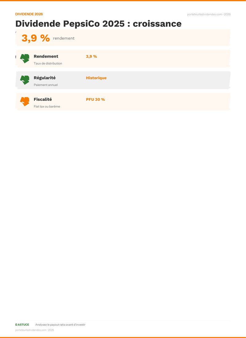 Analyse dividende - Dividende PepsiCo 2025 : crois