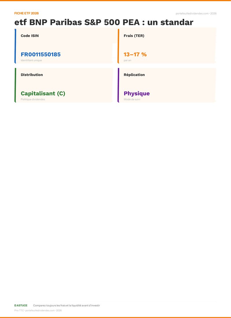 Fiche ETF - Avis sur l’etf BNP Paribas S&P 500 PEA :