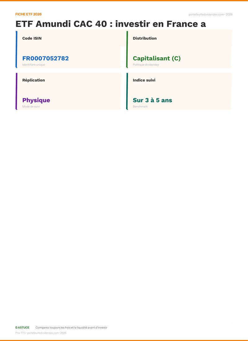 Fiche ETF - Avis ETF Amundi CAC 40 : investir en Fra