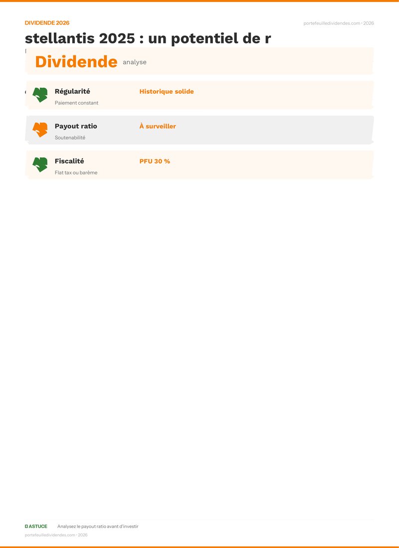 Analyse dividende - stellantis 2025 : un potentiel de r