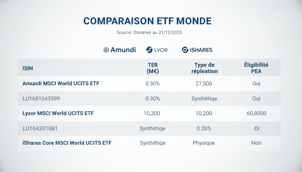 Schéma investir bourse etf monde