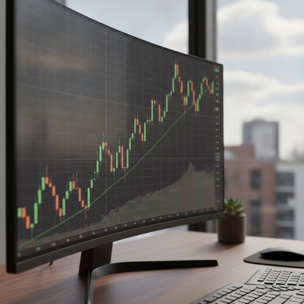 Graphique boursier de l'action AXA et de son dividende 2023 sur un ecran