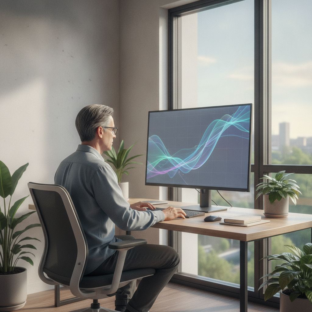 investisseur particulier consultant des graphiques boursiers sur son bureau