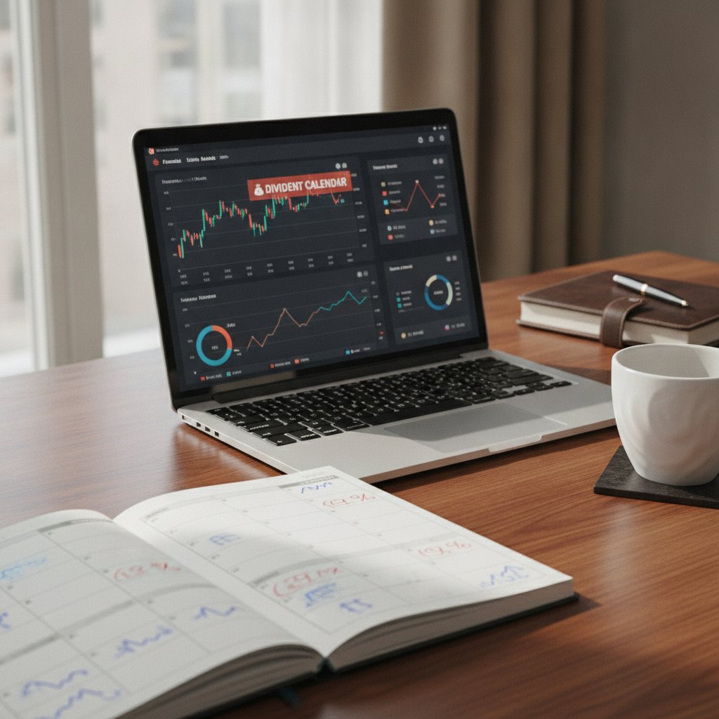 Calendrier du prochain dividende Total sur ecran de trading