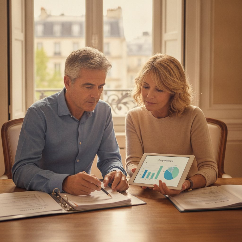 couple consultant une simulation d'impôt sur un plan épargne retraite PER en 2026